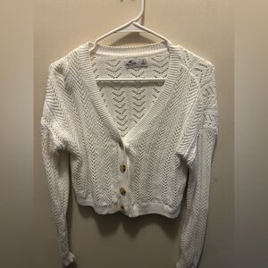 Hollister White Cardigan